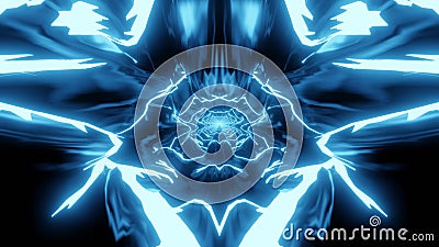 Anime style abstract shapes in blue Stock Photo