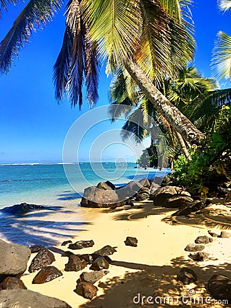 Anini Beach on the island of Kauai Hawaii Stock Photo