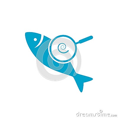 Anisakis worm parasites fish safety issues concept vector illustration Vector Illustration