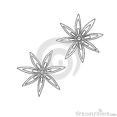 Anise star flower form spice simple outline hand drawn doodle vector Vector Illustration