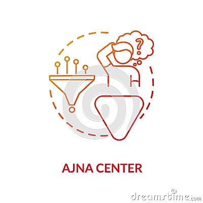 Anja center red gradient concept icon Vector Illustration