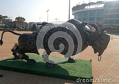 Anji Arena monument bull Editorial Stock Photo