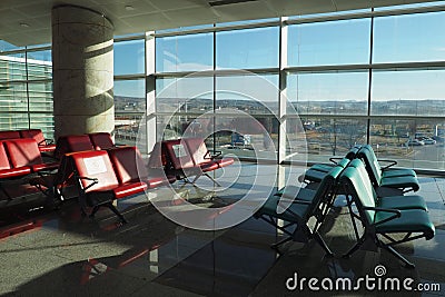 Ankara, Turkey, Esenboga Havalimani Airport. The waiting room, a place at the airport equipped for the stay of Editorial Stock Photo