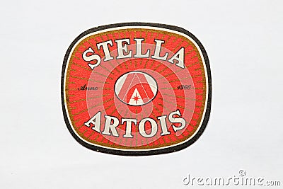 Vintage Stella Beer coaster Editorial Stock Photo