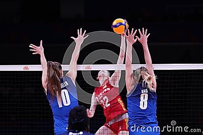 Italy vs China VNL Quarter Final match in Ankara Arena, Turkiye Editorial Stock Photo