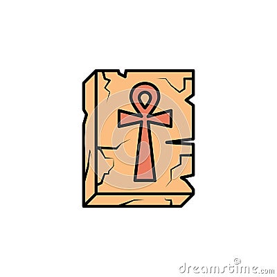 ankh, relief, cross, Egyptian icon. Element of history color icon for mobile concept and web apps. Color ankh, relief, cross, Stock Photo