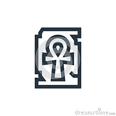 ankh vector icon isolated on white background. Outline, thin line ankh icon for website design and mobile, app development. Thin Vector Illustration