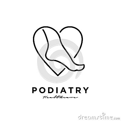 Ankle foot podiatry vector line logo icon illustration design Vector Illustration
