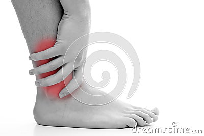 Ankle pain Stock Photo