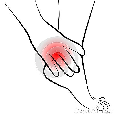 Ankle pain Cartoon Illustration