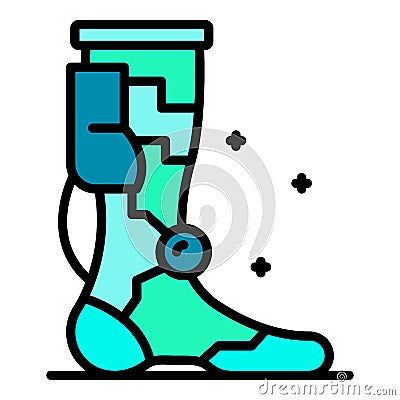 Ankle prosthesis icon color outline vector Vector Illustration