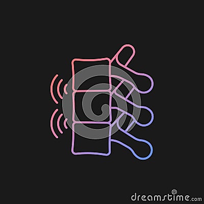 Ankylosing spondylitis gradient vector icon for dark theme Vector Illustration