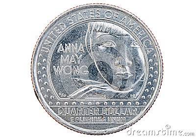 Anna May Wong Commemorative Quarter Coin Stock Photo