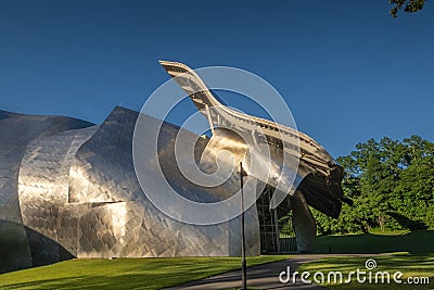 Horizontal view of the iconic Fisher Center at Bard at Bard College. Concert hall Editorial Stock Photo