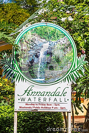 Annandale Waterfall Sign Editorial Stock Photo