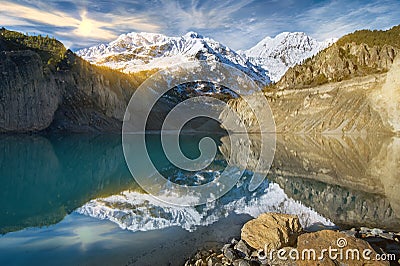 Annapurna mountains in the Himalayas of Nepal. Stock Photo