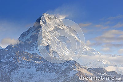 Annapurna South view from Poon Hill, Ghorepani, Dhaulagiri massif, Himalaya, Nepal Stock Photo