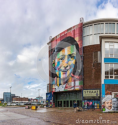 Anne Frank Mural - Let Me Be Myself Editorial Stock Photo