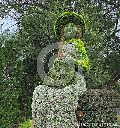 Anne of Green Gables in topiary Editorial Stock Photo