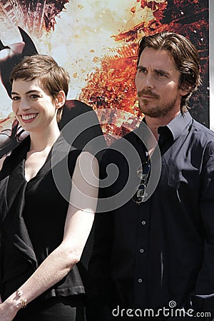 Anne Hathaway,Christian Bale Editorial Stock Photo