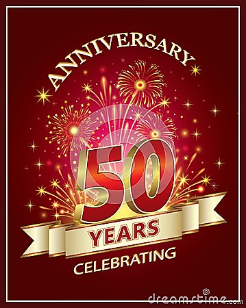 Anniversary card 50 years Vector Illustration