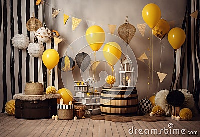 Anniversary custom-made circus theme, backdrop, composit image only Stock Photo