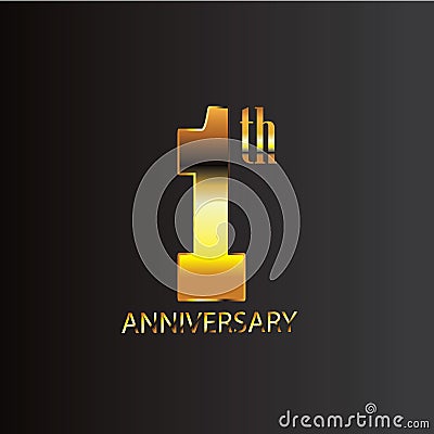 Anniversary design black gold Stock Photo