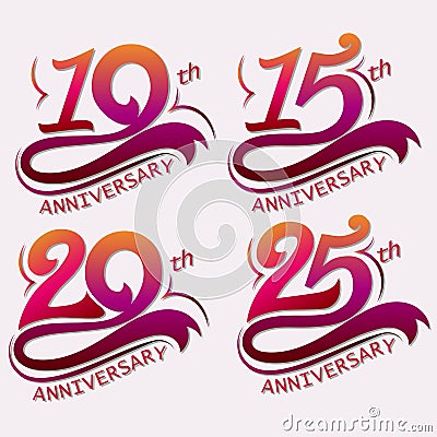 Anniversary Design, Template celebration sign Vector Illustration
