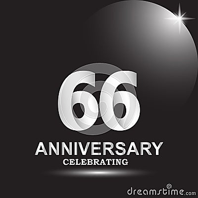 66 anniversary logo vector template. Design for banner, greeting cards or print Vector Illustration