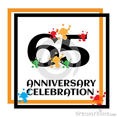 65 anniversary logo vector template. Design for banner, greeting cards or print Vector Illustration