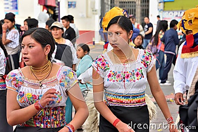 Anniversary Party For The Educational Unit in Otavalo, Ecuador Editorial Stock Photo