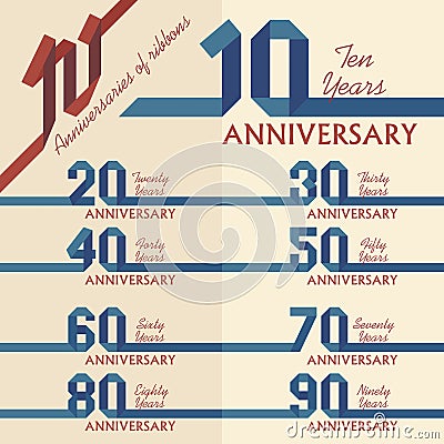 Anniversary sign collection Vector Illustration