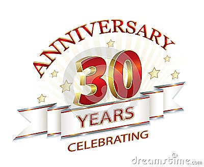 Anniversary 30 years Vector Illustration