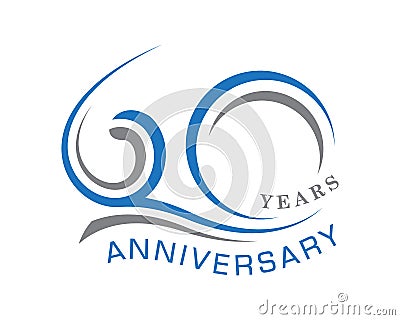 60th anniversary years with the element wave curved vector Vector Illustration