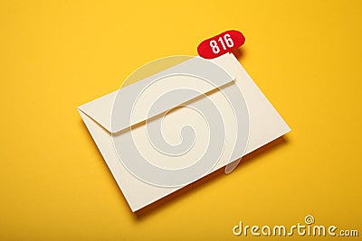 Announcement, address communication chat. Contact mail correspondence. Received message Stock Photo