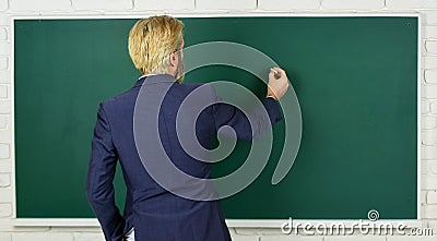 Announcement of free courses. Advertisement concept. Take placement test. Teacher wanted. Teachers enlighten path of Stock Photo