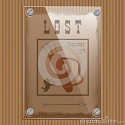 Announcement of loss of Cupid arrows Vector Illustration