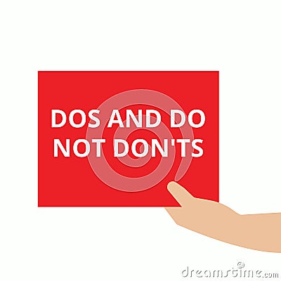 Announcement text showing Do s And Do Not Donts Cartoon Illustration