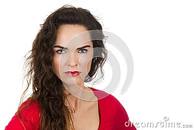 Annoyed angry woman Stock Photo