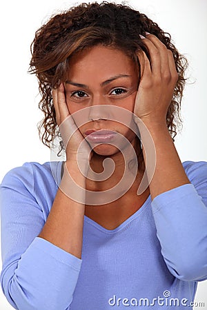 Annoyed woman. Stock Photo