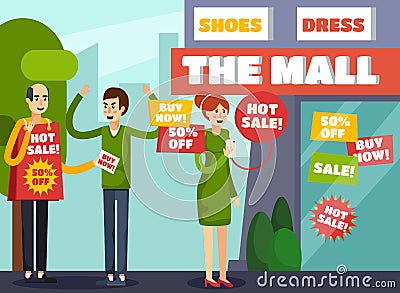 Annoying Intrusive Advertisement Orthogonal Composition Vector Illustration