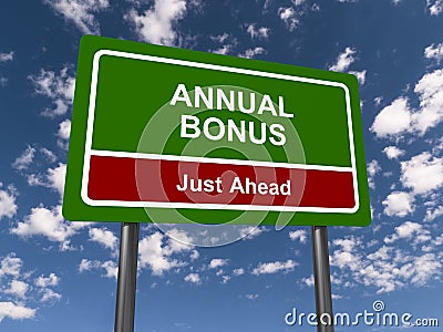 Annual bonus traffic sign Stock Photo