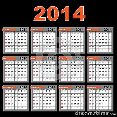 2014 calendar Vector Illustration