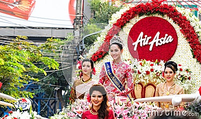 annual flower festival parade in Chiang Mai, Thailand Editorial Stock Photo