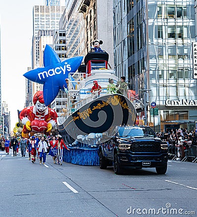 Annual Macy's Thanksgiving Parade on 6th Avenue. Mickey Mouse. Disney Land Editorial Stock Photo
