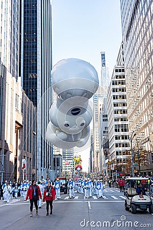Annual Macy's Thanksgiving Parade on 6th Avenue. Pillsbury Doughboy Balloon Editorial Stock Photo