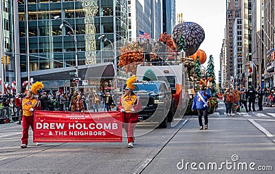 Annual Macy's Thanksgiving Parade on 6th Avenue. Tennessee music band Drew Holcomb and Neighbors Editorial Stock Photo