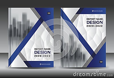 Annual report brochure flyer template, Blue cover design, business advertisement, book cover Vector Illustration