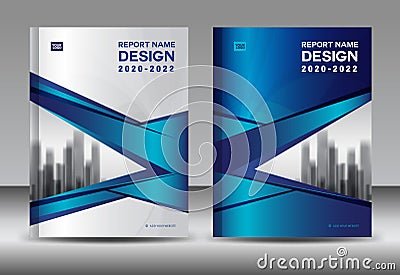 Annual report brochure flyer template, Blue cover design, business advertisement, magazine ads, catalog vector Vector Illustration