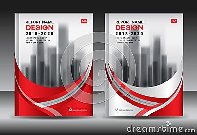 Annual report brochure flyer template, red cover design, business advertisement, magazine ads, catalog vector layout in A4 size Vector Illustration